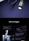 240W Type-C Fast Charging Cable | Angled Design | 1.5 Meter | Black